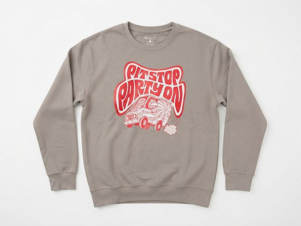 NEW Sheetz M Gray Sweatshirt Pit Stop Party On Retro Van Casual Lounge